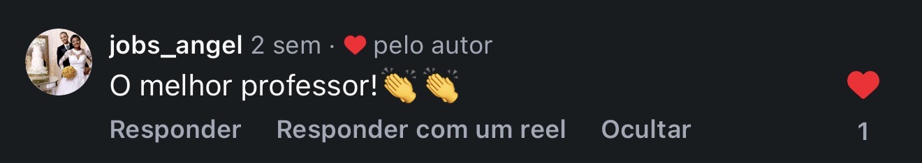 Comentário de jobs_angel: o melhor professor